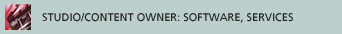 Studio/content owner: software, services